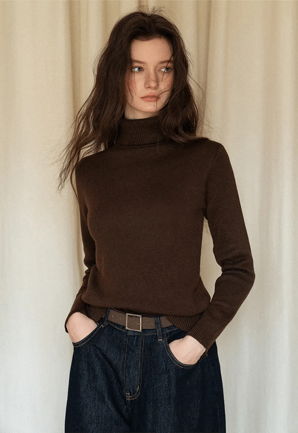 Wide-Leg Dark Wash Jeans