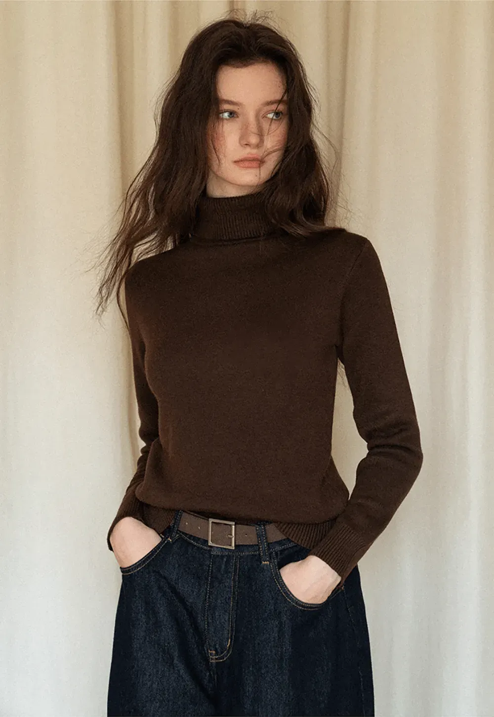 Wide-Leg Dark Wash Jeans