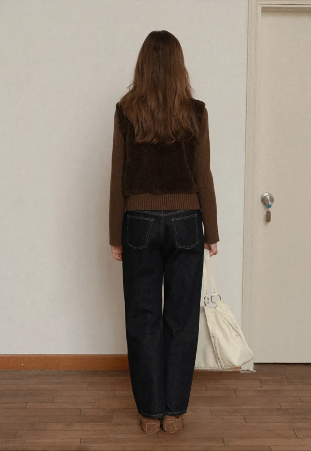 Faux Shearling Panel Knit Jacket