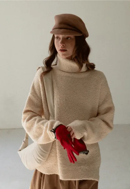 Oversized Turtleneck Knit Sweater