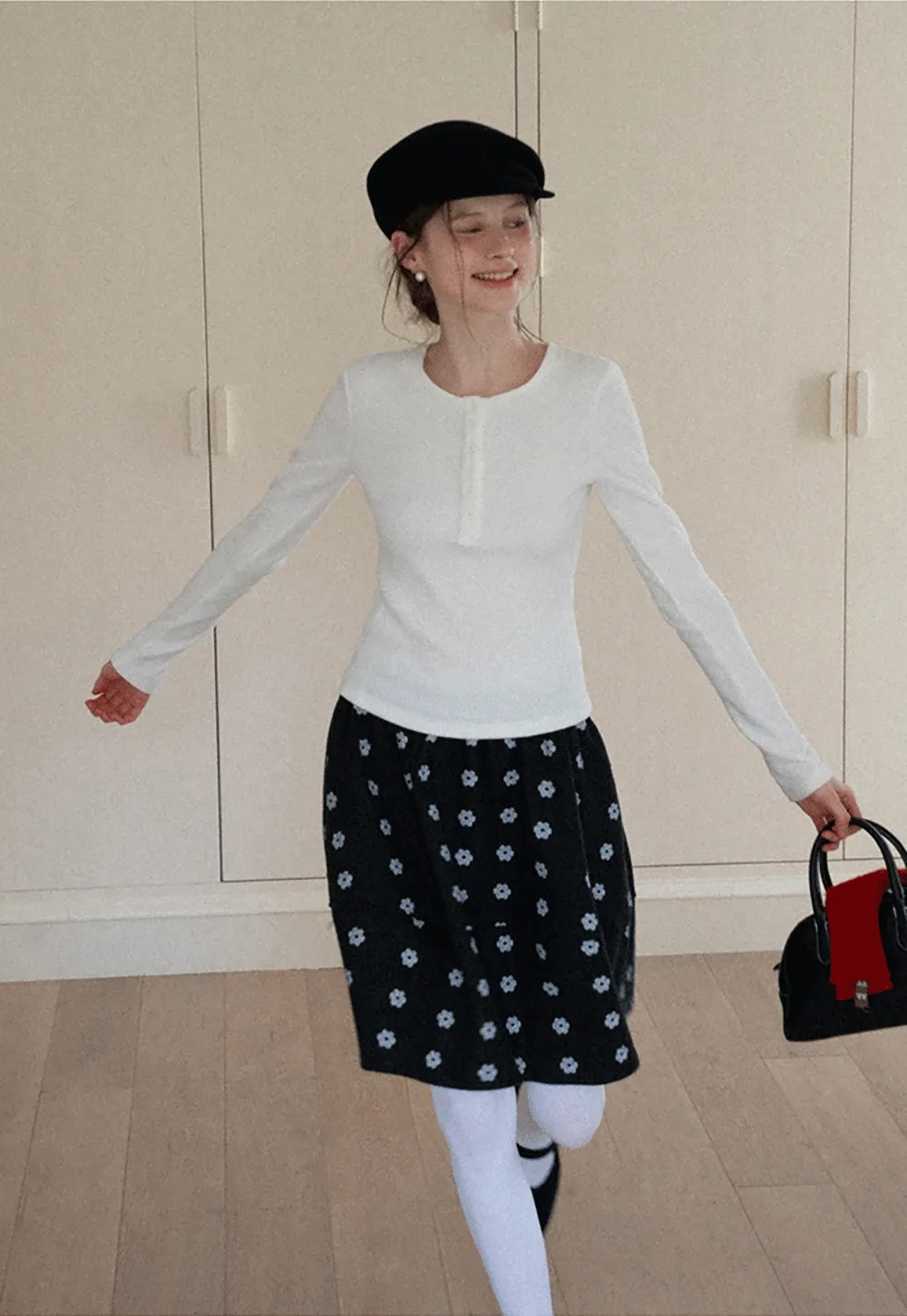 Women Soft Henley Knit Long Sleeve