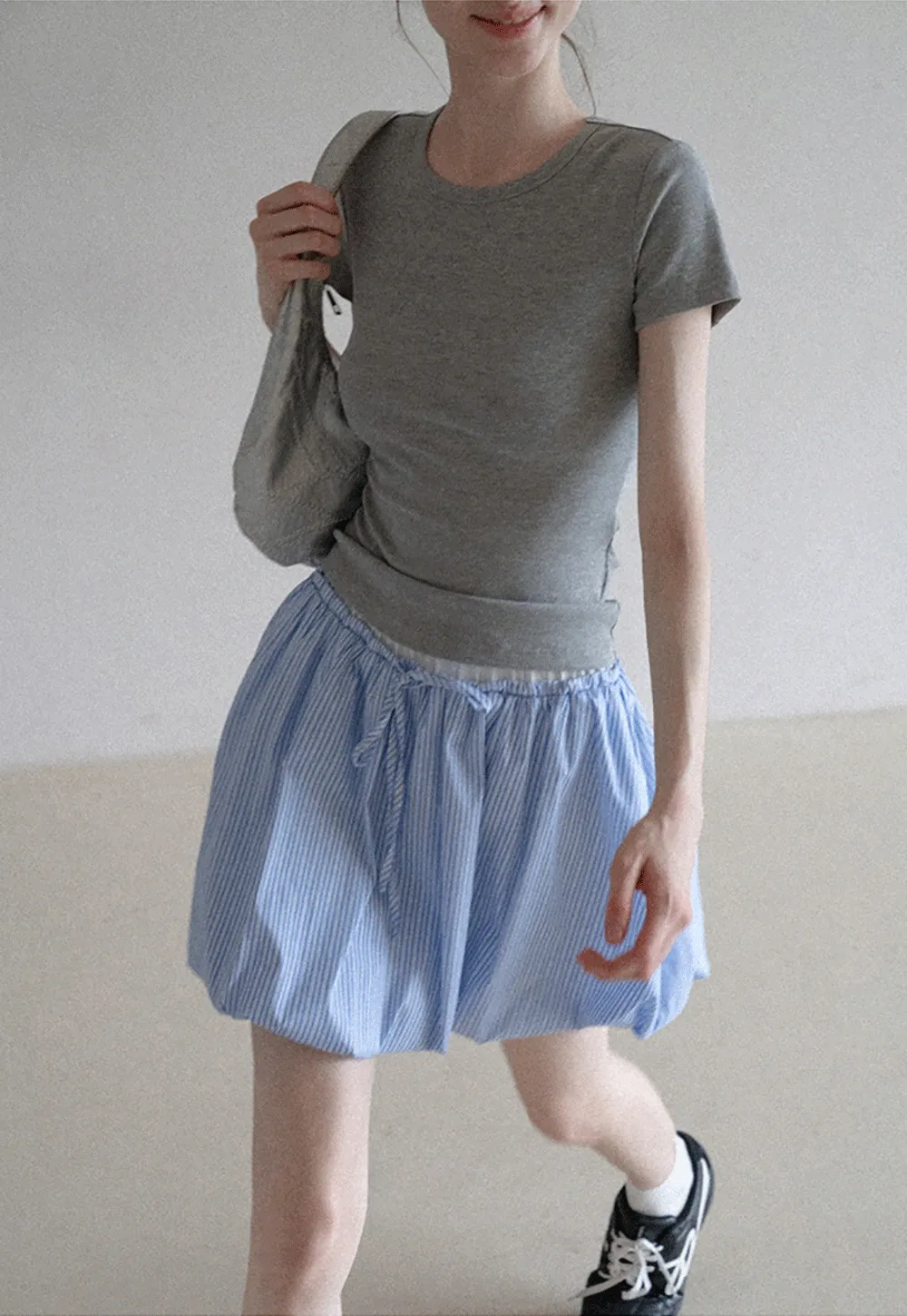 Women’s Basic Ribbed Knit T-Shirt