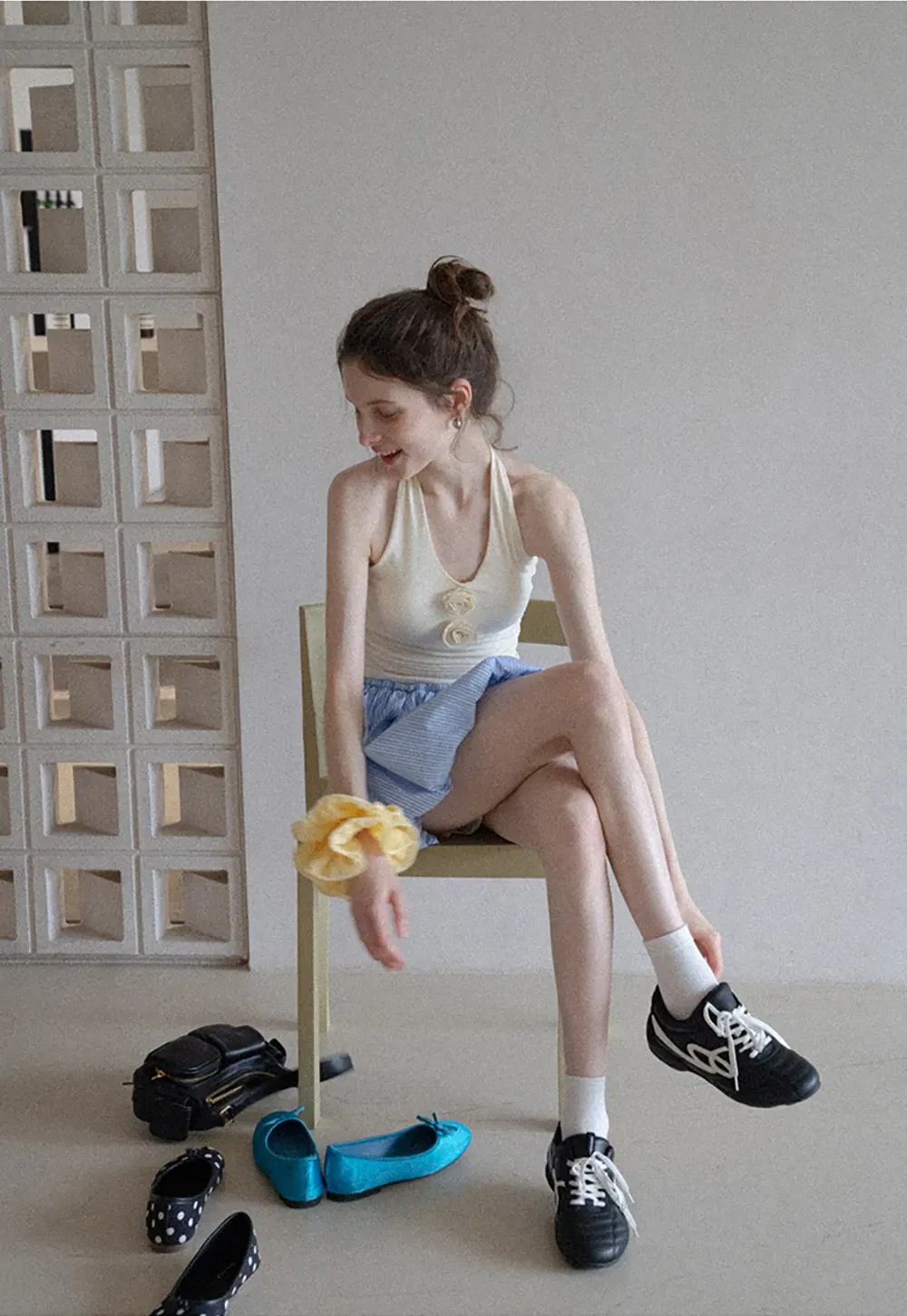 Women’s Rosette Halter Knit Tank
