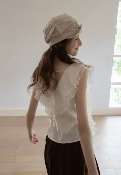 Women's Ruffle Layer Sleeveless Tank Top