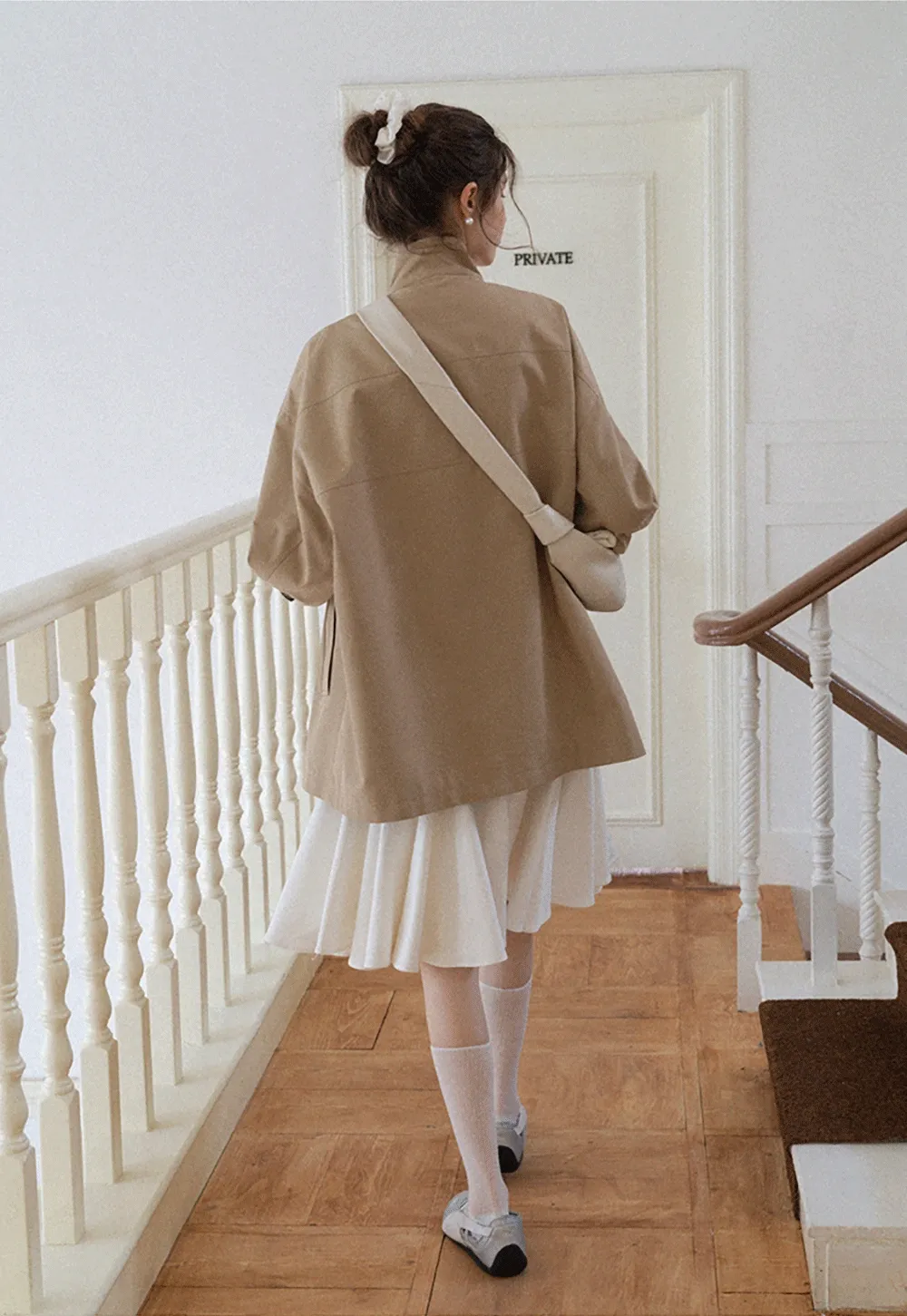 Women's Stand Collar Short Trench Coat