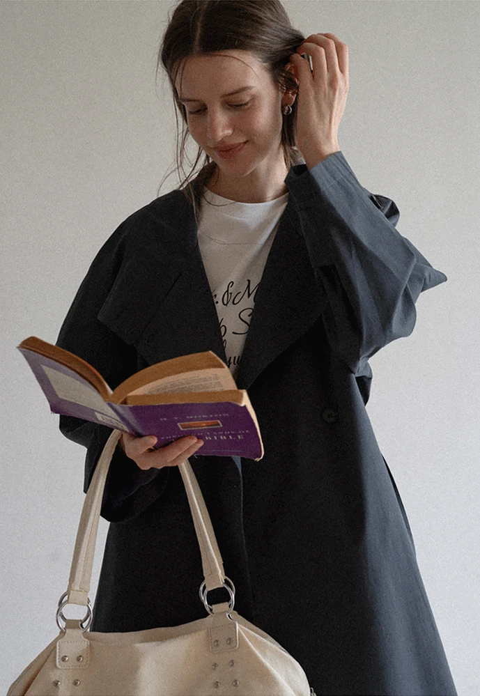 Relaxed Double-Breasted Trench Coat