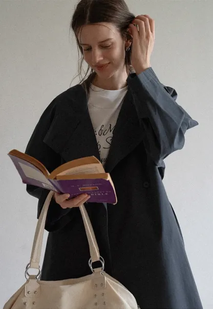 Relaxed Double-Breasted Trench Coat