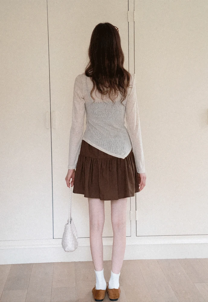 Wrap Tie Top & Tiered Cami Dress Set