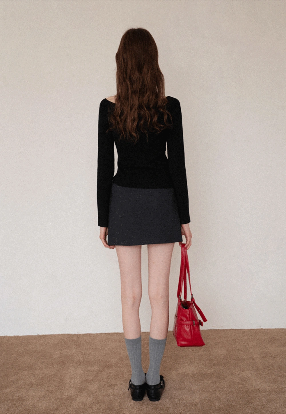 Women's Off-Shoulder Ribbed Knit Top