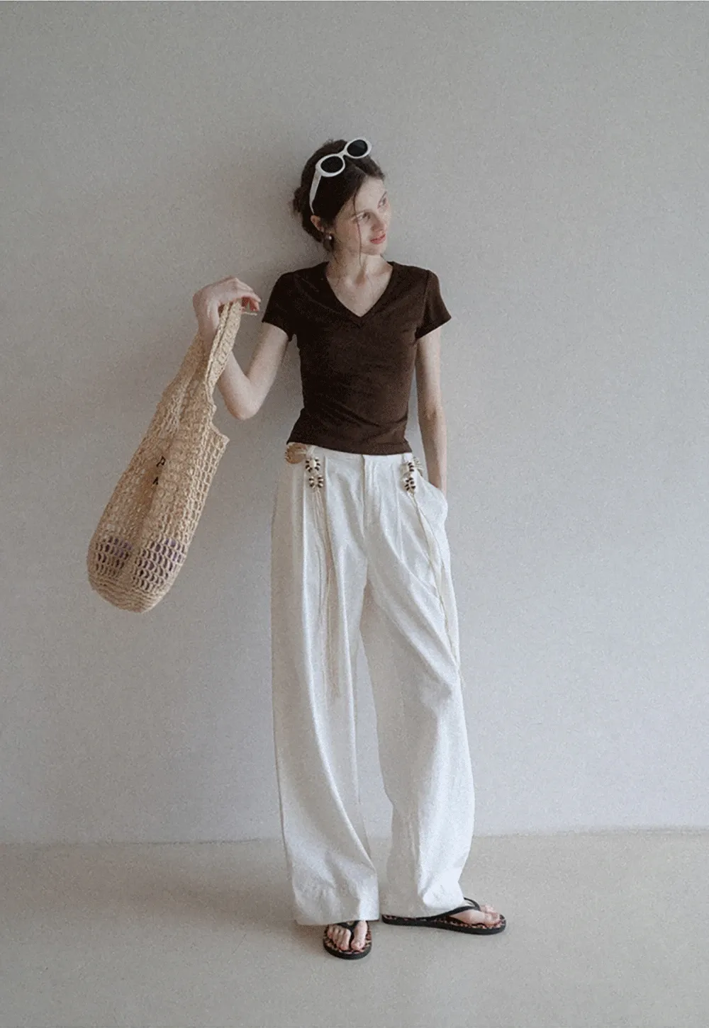 Boho Shell Tassel Wide Leg Pants