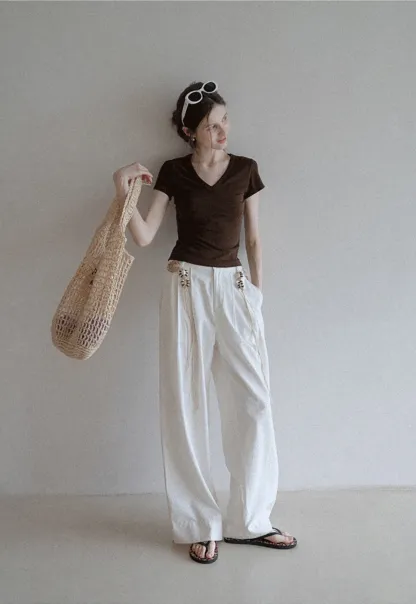 Boho Shell Tassel Wide Leg Pants