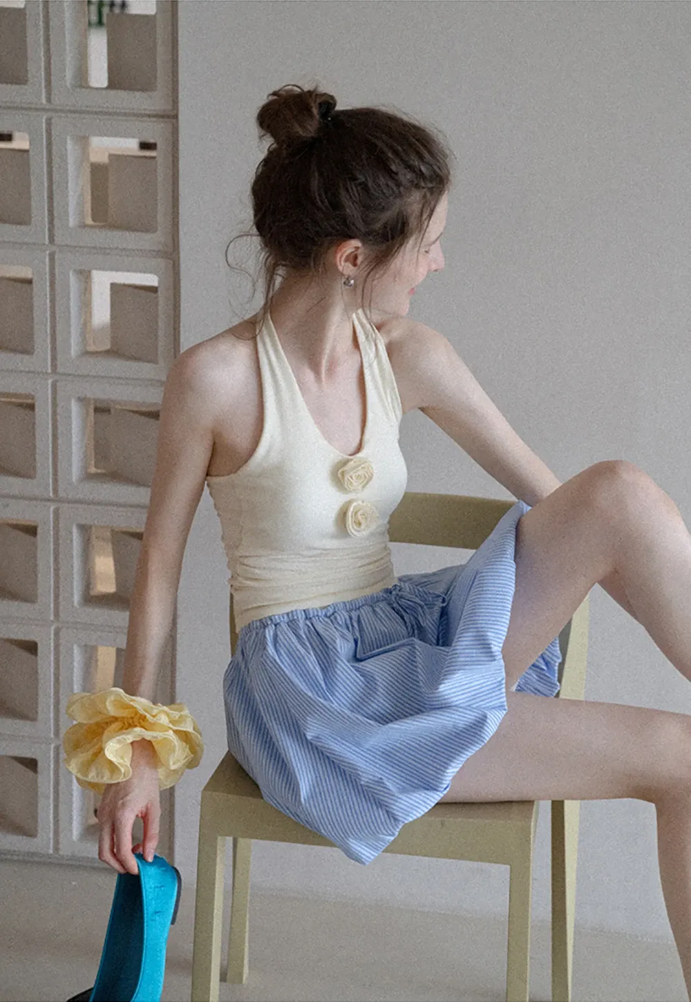Women’s Rosette Halter Knit Tank
