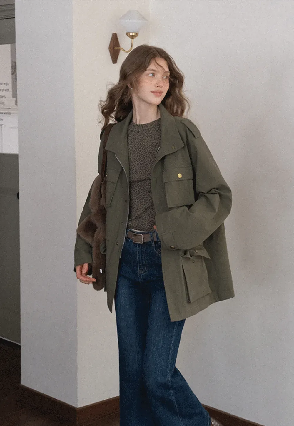 Leopard Print Long Sleeve Top