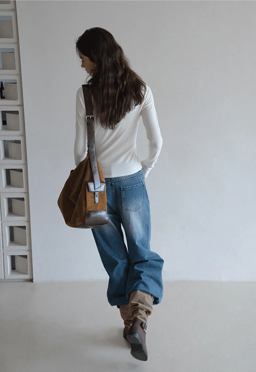 Womens Slim Fit White Long Sleeve Top