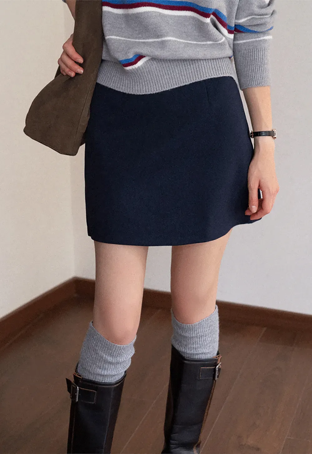 Wool Blend Mini Skirt