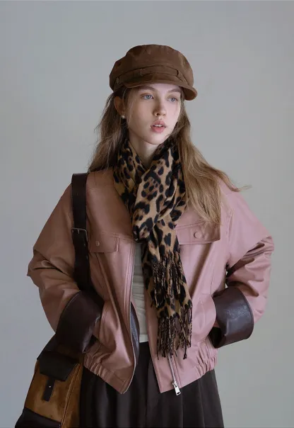 Leopard Print Tassel Scarf Warm Faux Cashmere