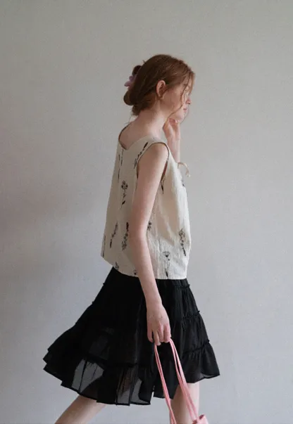Women’s Floral Tie-Front Tank Top