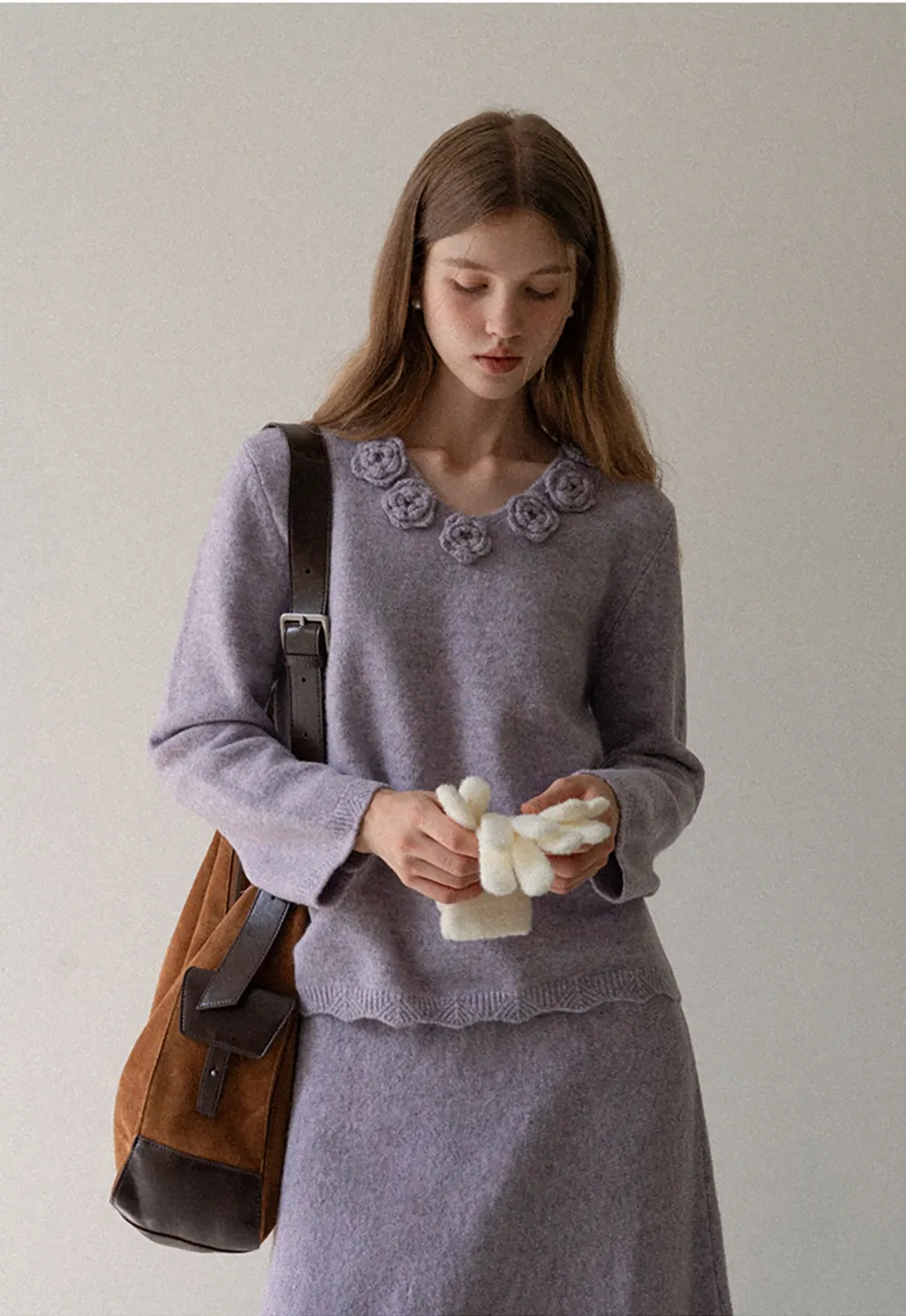 Solid Color Thick Knitted Finger Gloves