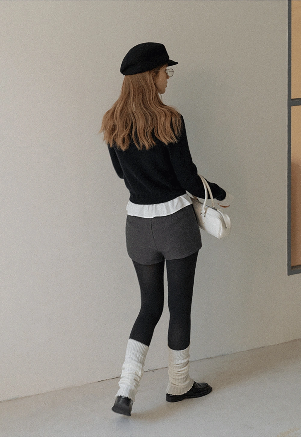 Layered Sweater with Shirt Collar