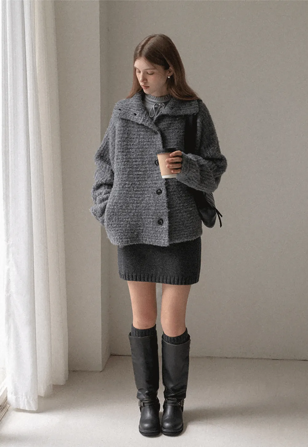 Ribbed Knit Mini Skirt