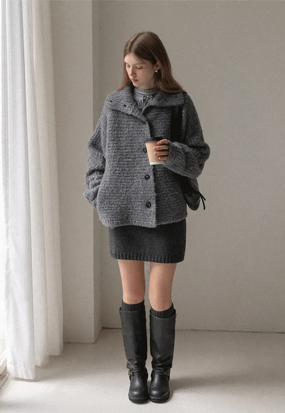 Ribbed Knit Mini Skirt