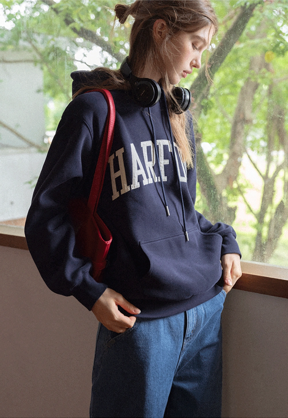 Stylish Hoodie with College Print
