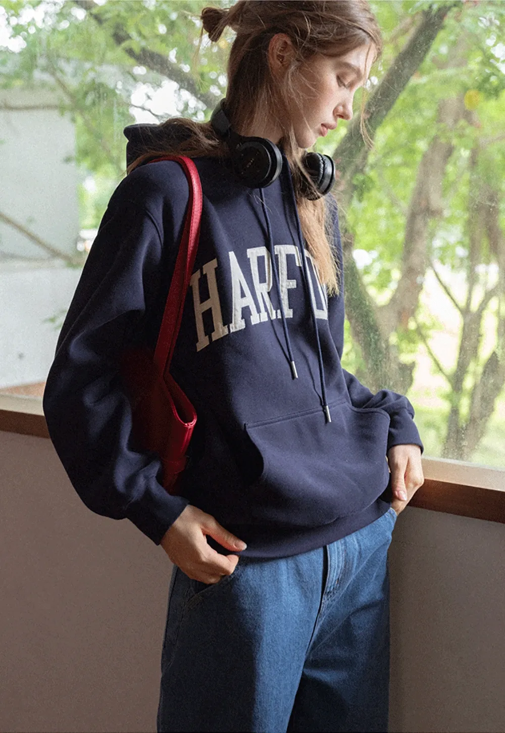 Stylish Hoodie with College Print