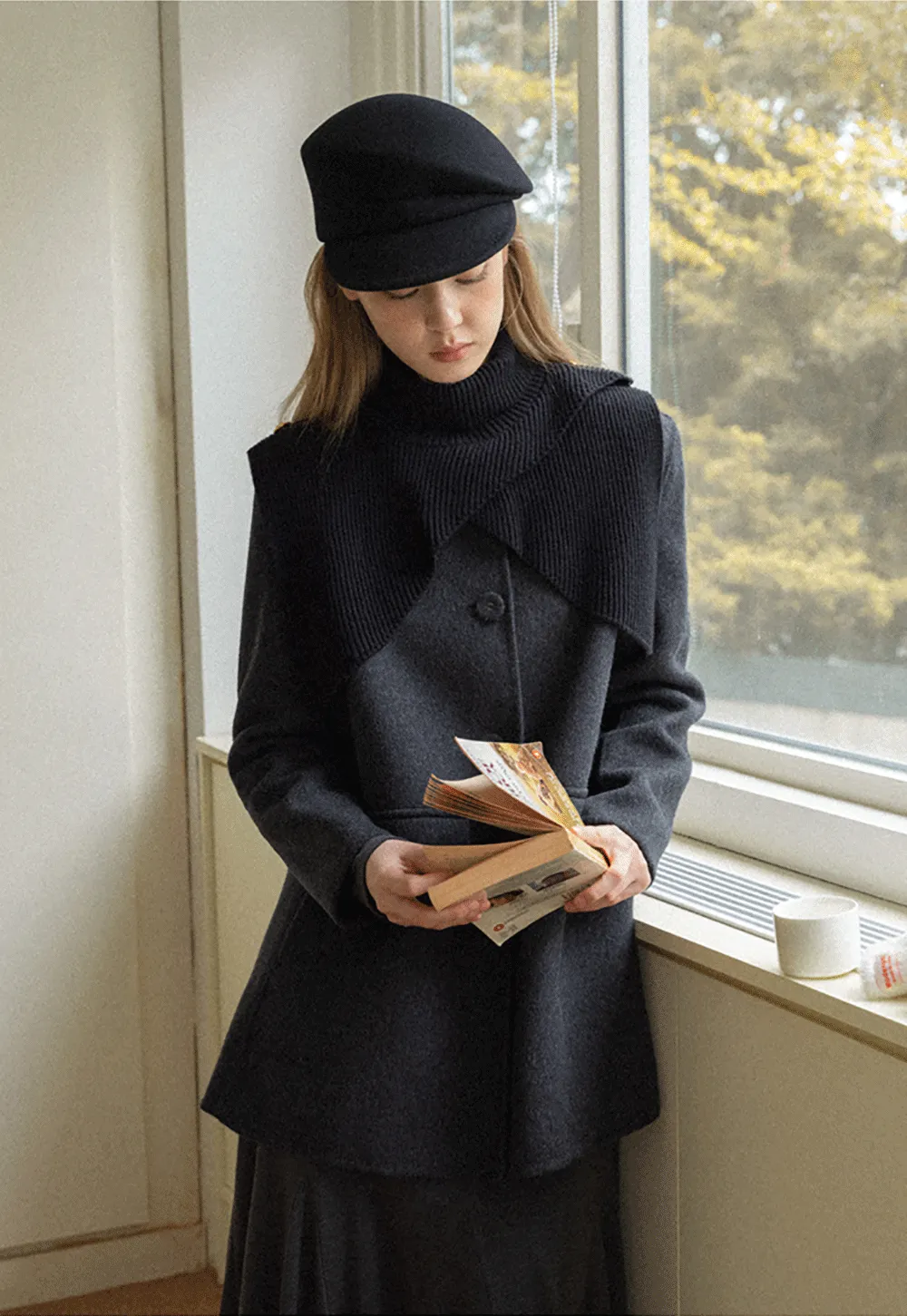 Wool Structured Newsboy Cap