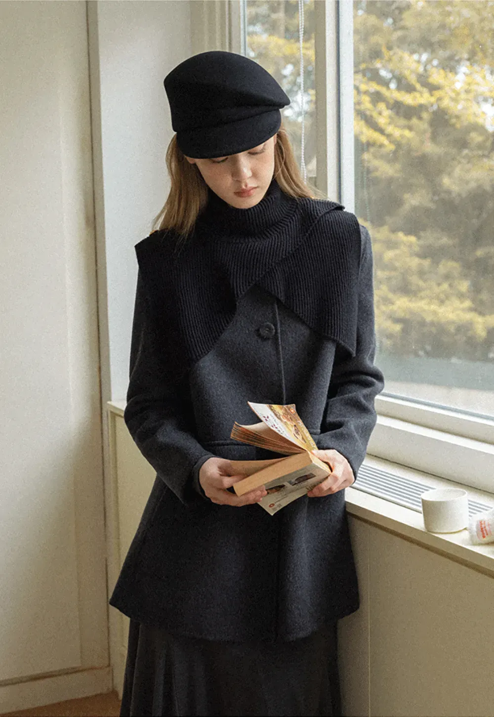 Wool Structured Newsboy Cap