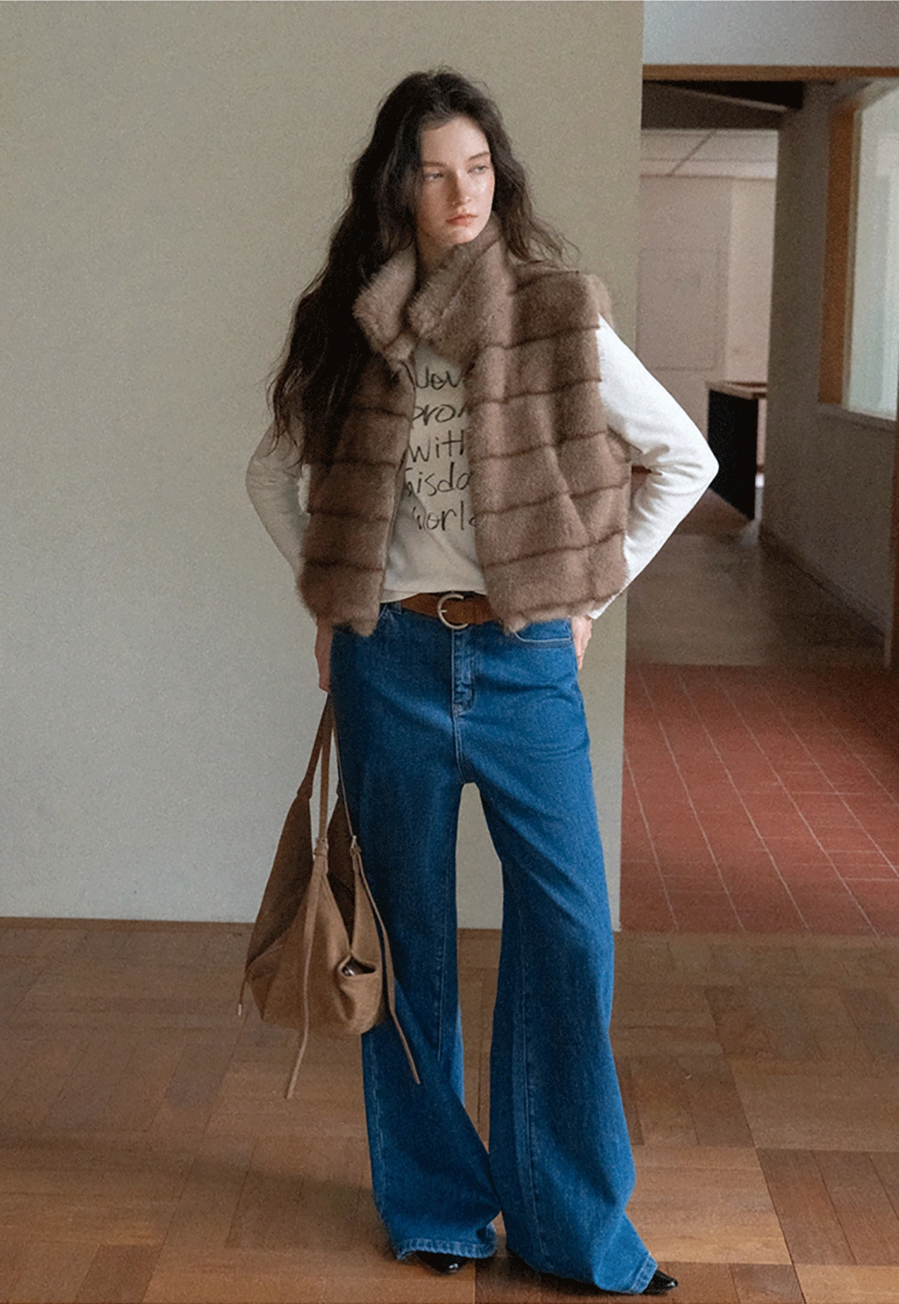 Chic Blue Wide-Legged High-Rise Jeans