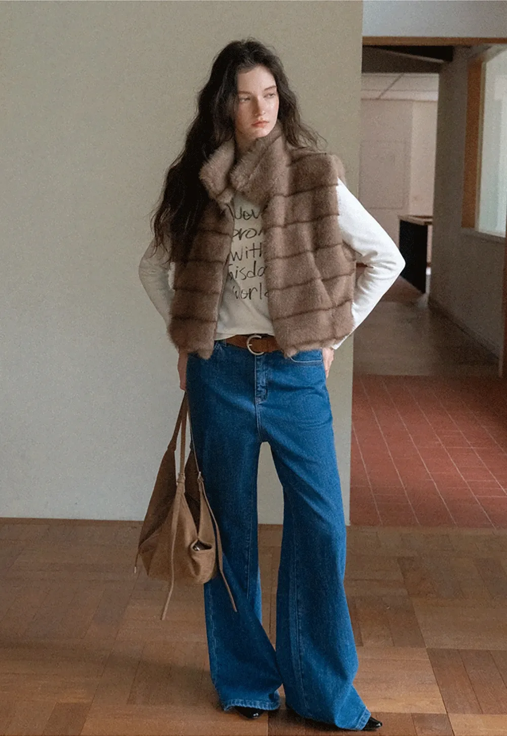 Chic Blue Wide-Legged High-Rise Jeans