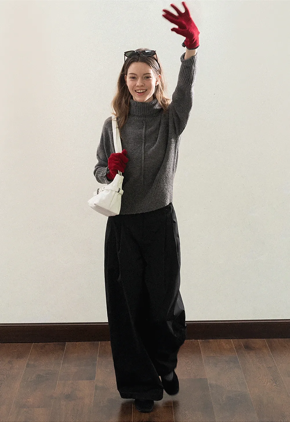 Center-Seam Turtleneck Crop Sweater