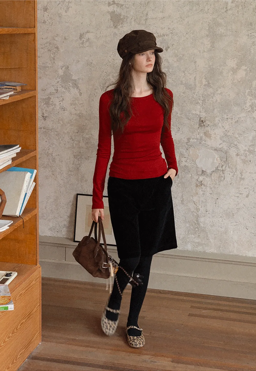 Women Stylish Corduroy Brown Shorts with Button Detail