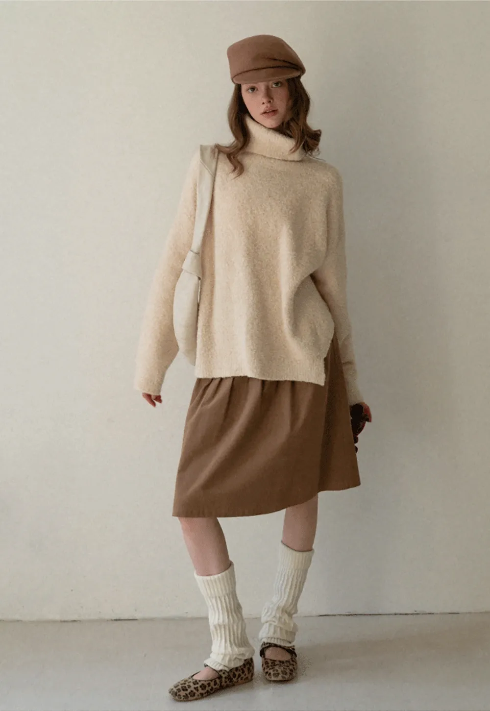 Oversized Turtleneck Knit Sweater