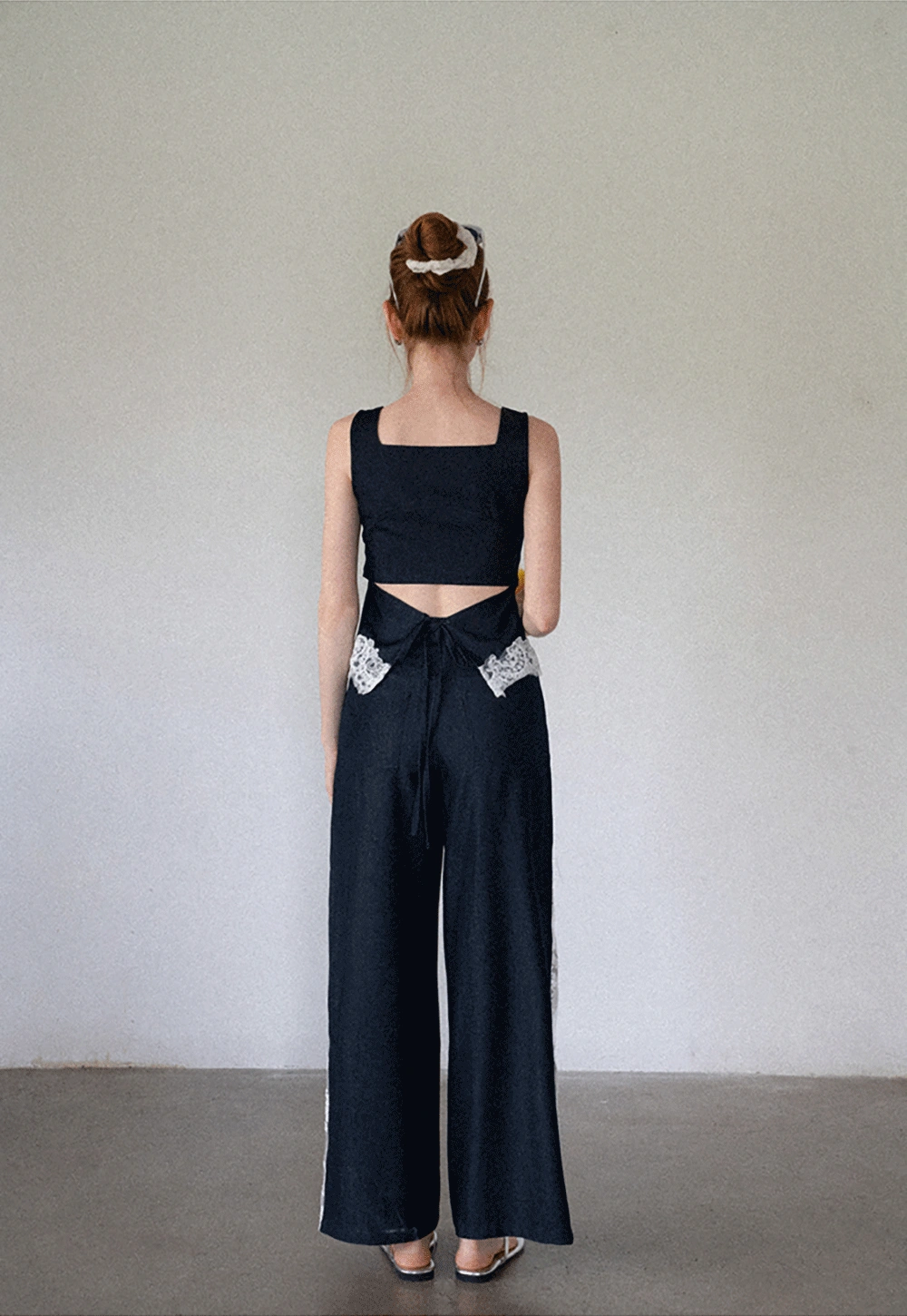 Elegant Lace Splicing Two Piece Outfit for Women