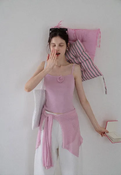 Women's Knit Cami and Sheer Cardigan Set