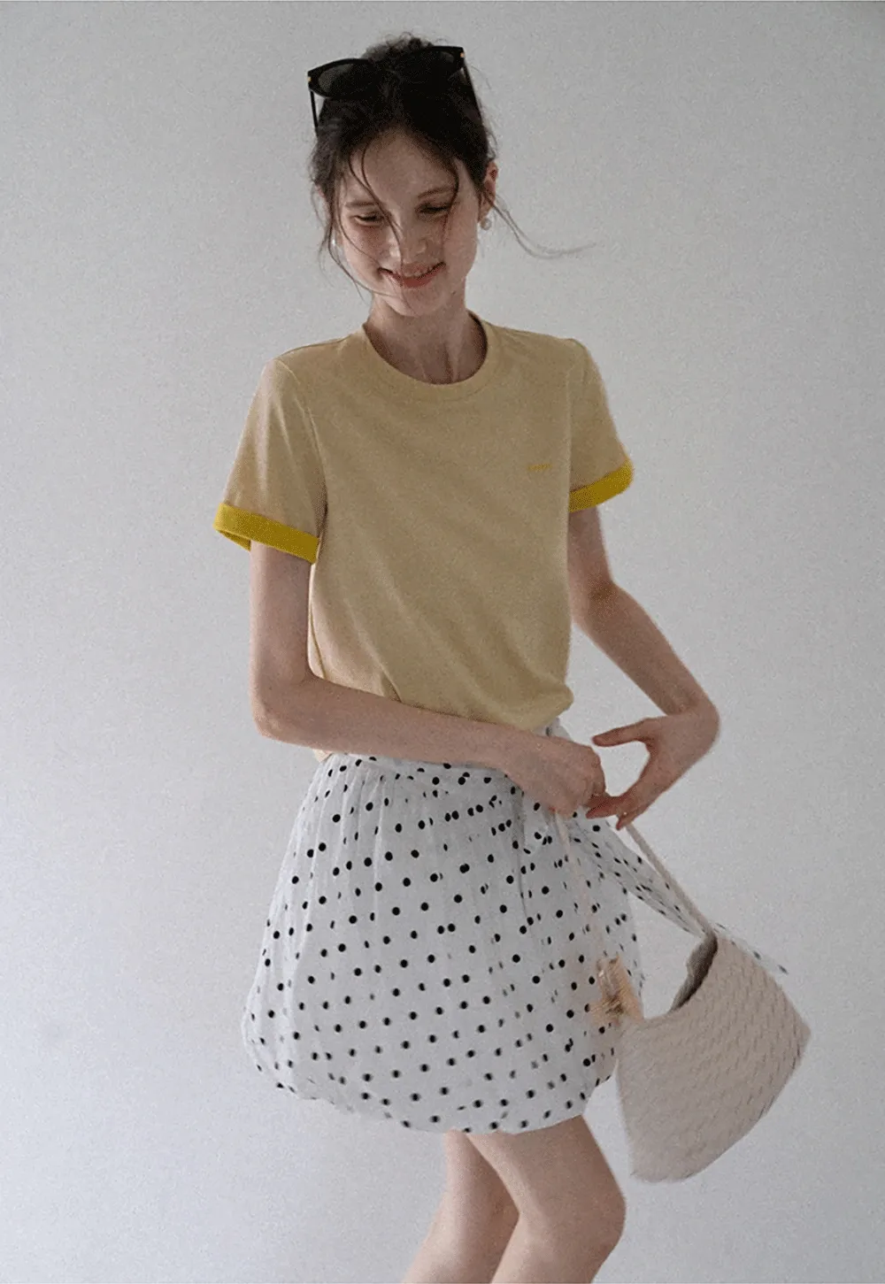 Women's Contrast Trim Crewneck T-Shirt