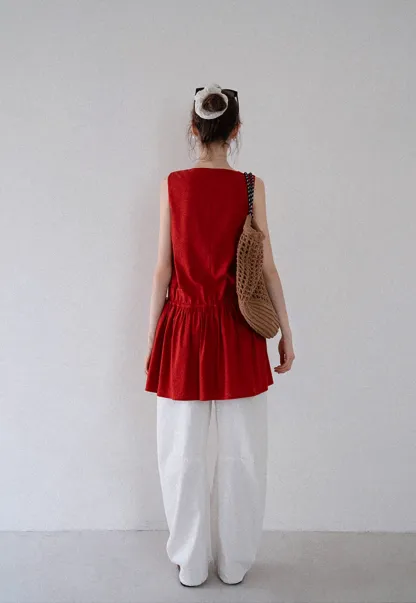 Buttoned Drop-Waist Sundress