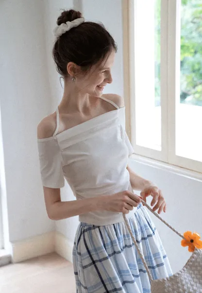 Strappy Off-Shoulder Tee