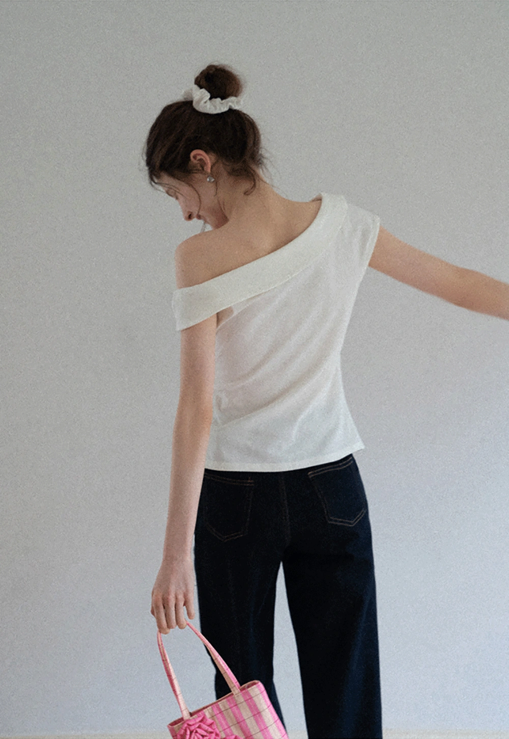 Belted Asymmetric Off-Shoulder Top