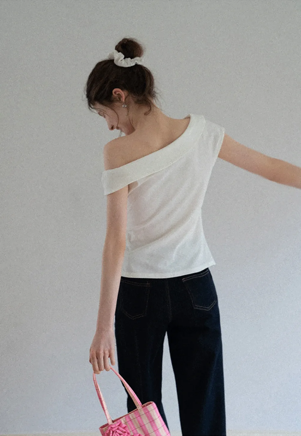 Belted Asymmetric Off-Shoulder Top