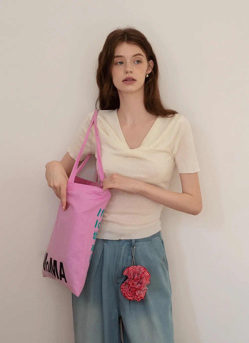 Women's Twist Neck Short Sleeve Knit Top