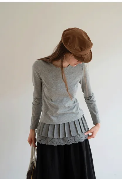 Basic Slim Fit Long Sleeve Top for Women