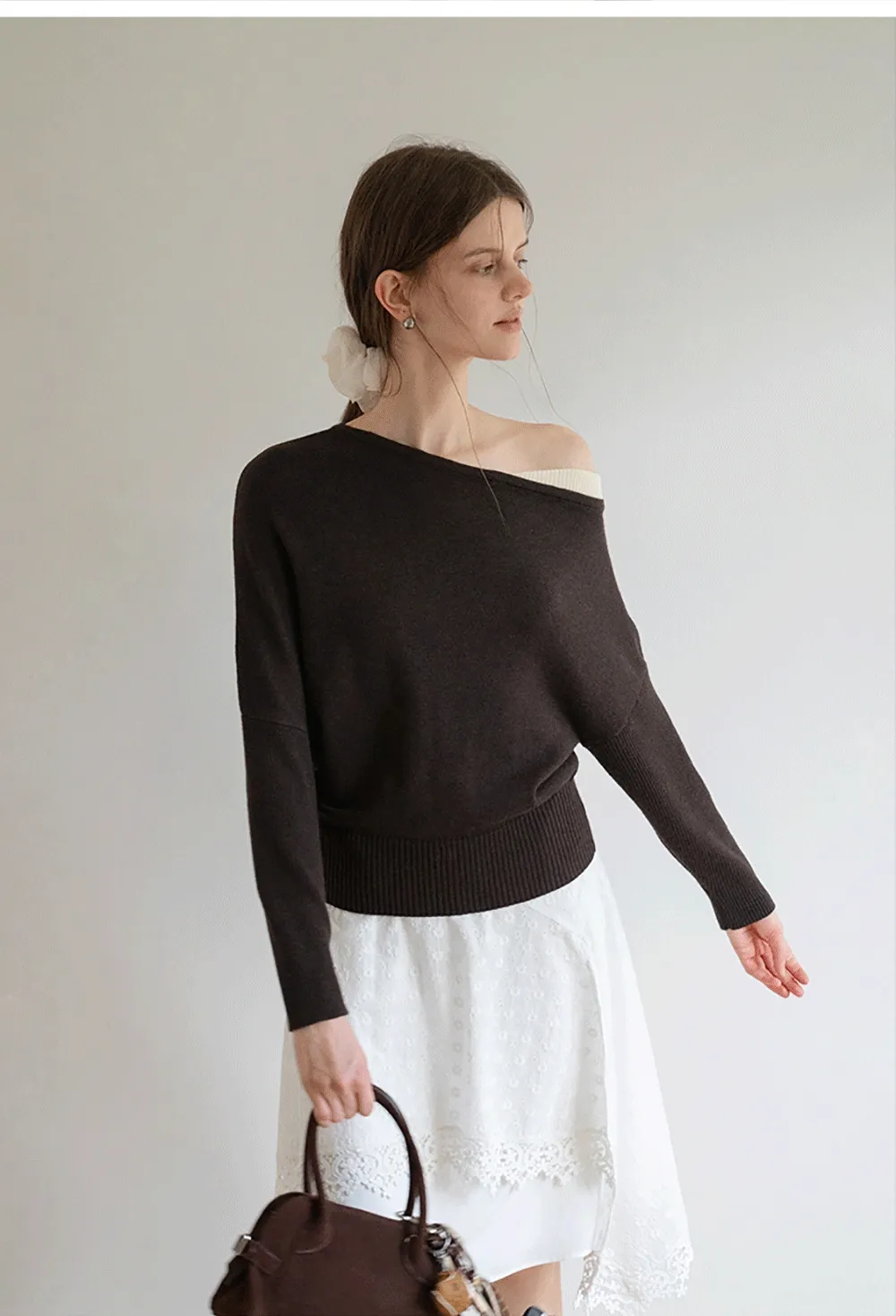 Casual One Shoulder Pullover Long Sleeve Top for Women