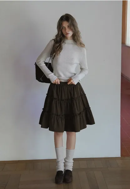 Women’s Ribbed Knit Turtleneck Sweater Top