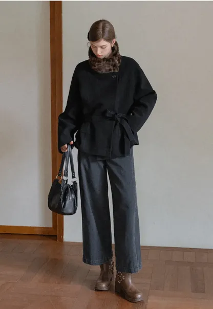 High-Rise Wide-Leg Denim Pants