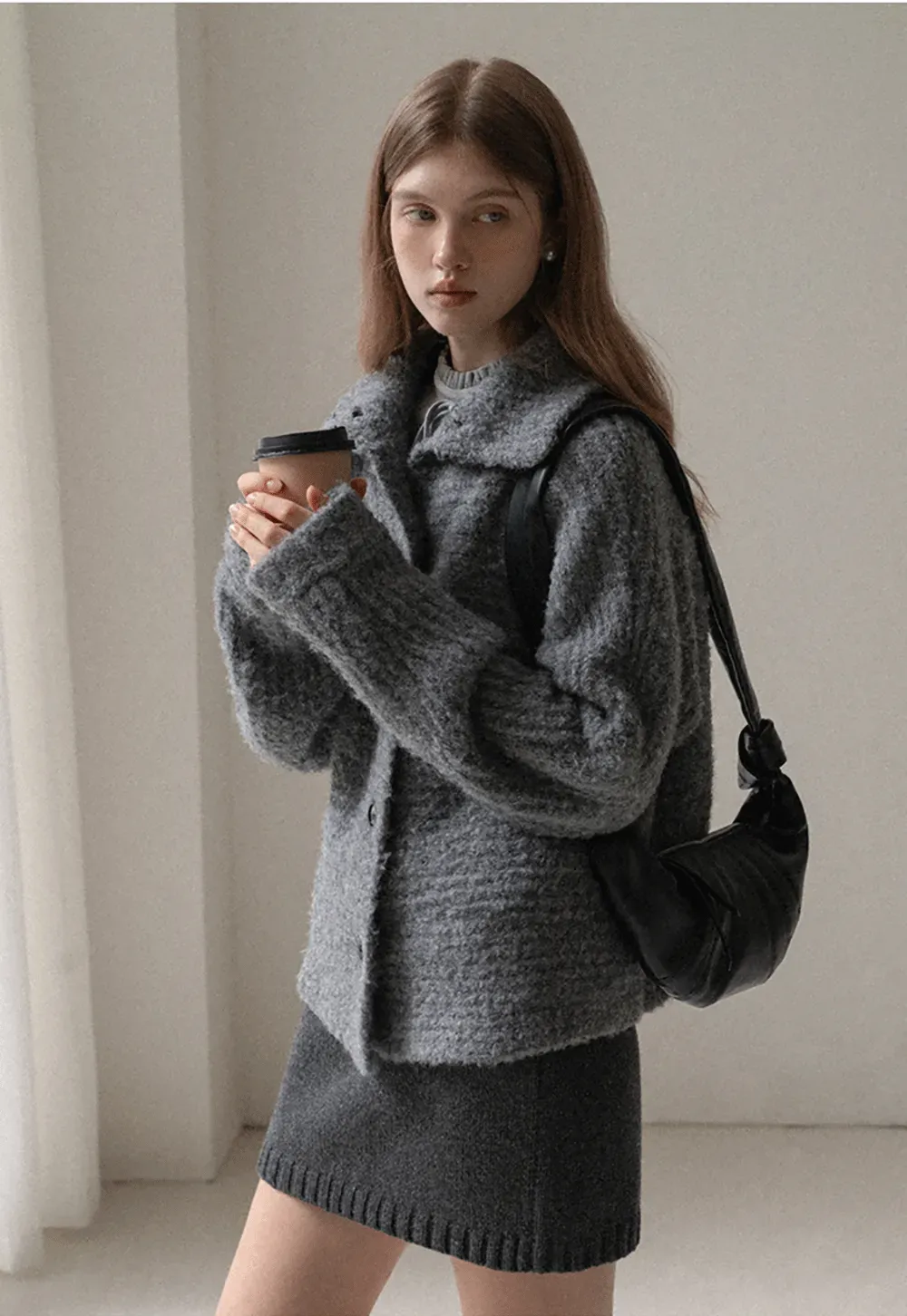 Ribbed Knit Mini Skirt