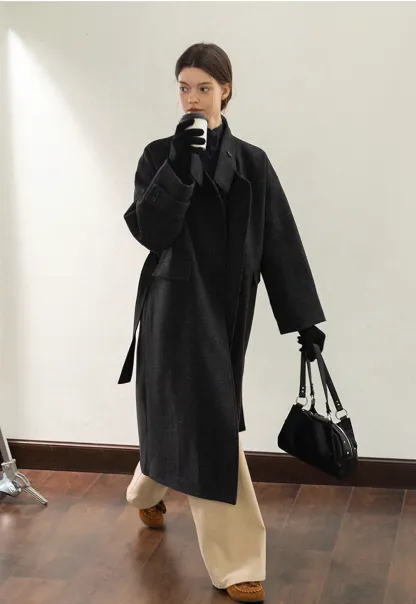 Stand-Collar Twist Button Knit Top