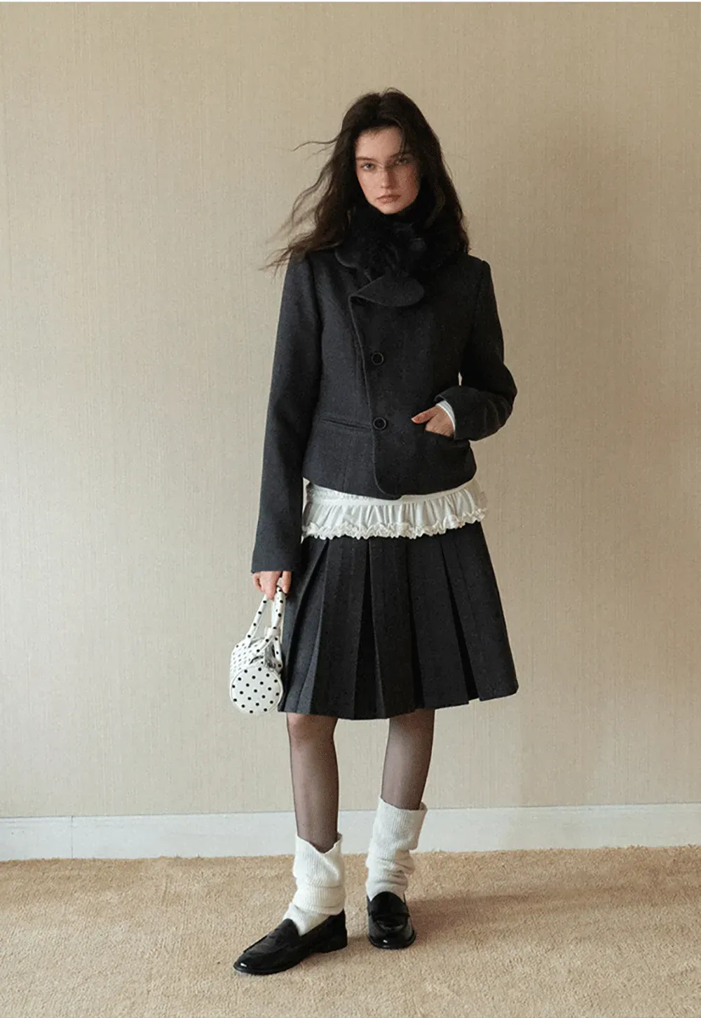 Ruffled Hem Long-Sleeve Tee