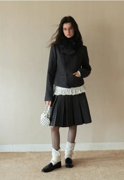 Ruffled Hem Long-Sleeve Tee